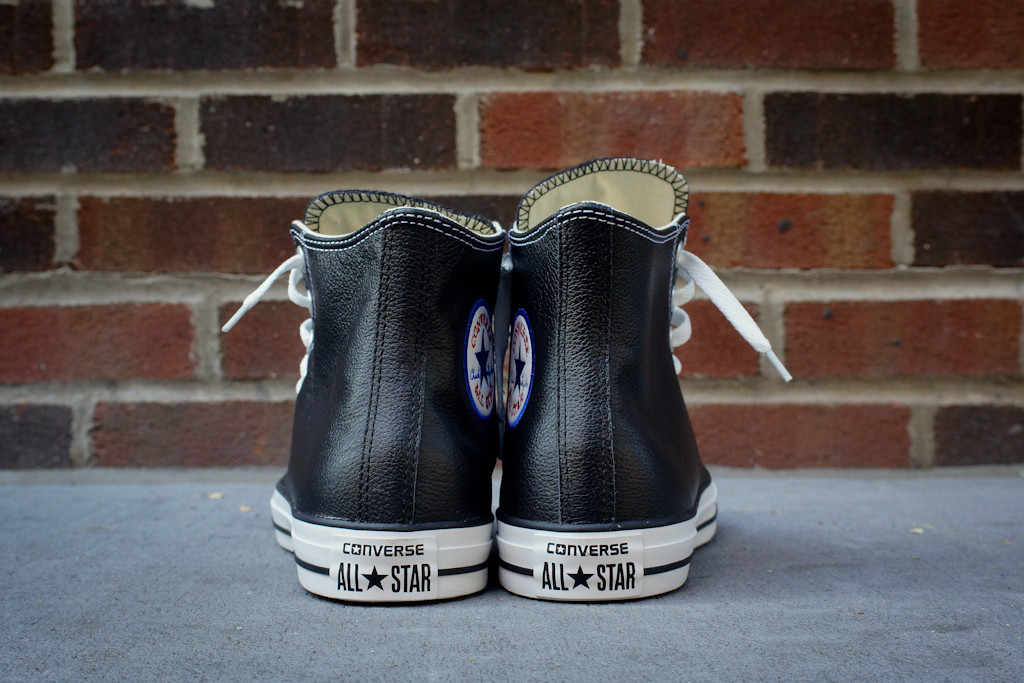 converse leather hi black