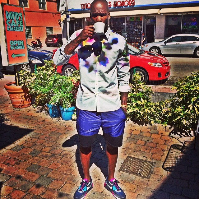 Chad Johnson wearing Nike Air Max Lunar 90