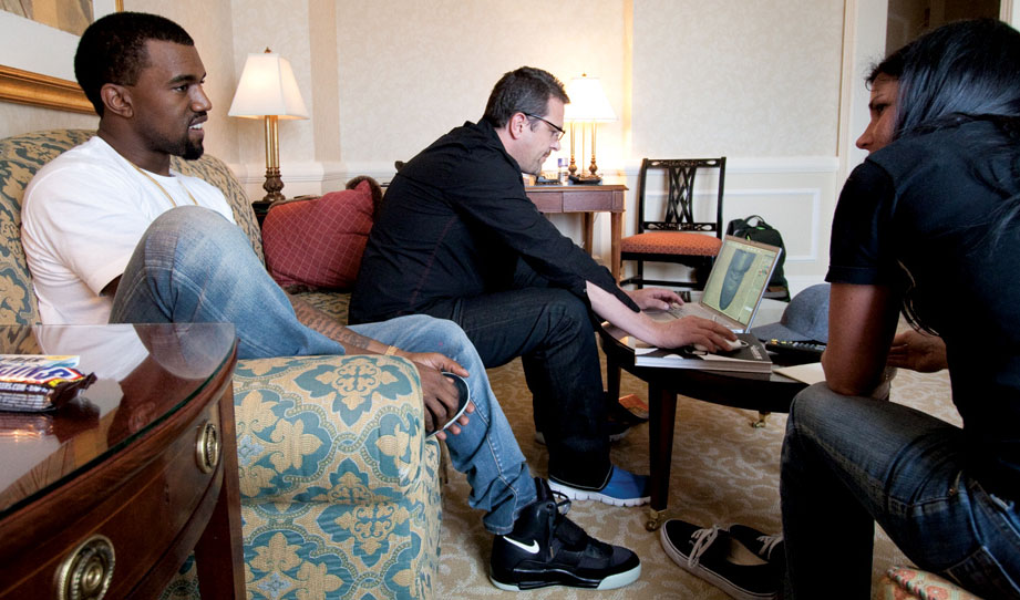 Kanye West wearing a Nike Air Yeezy Sample