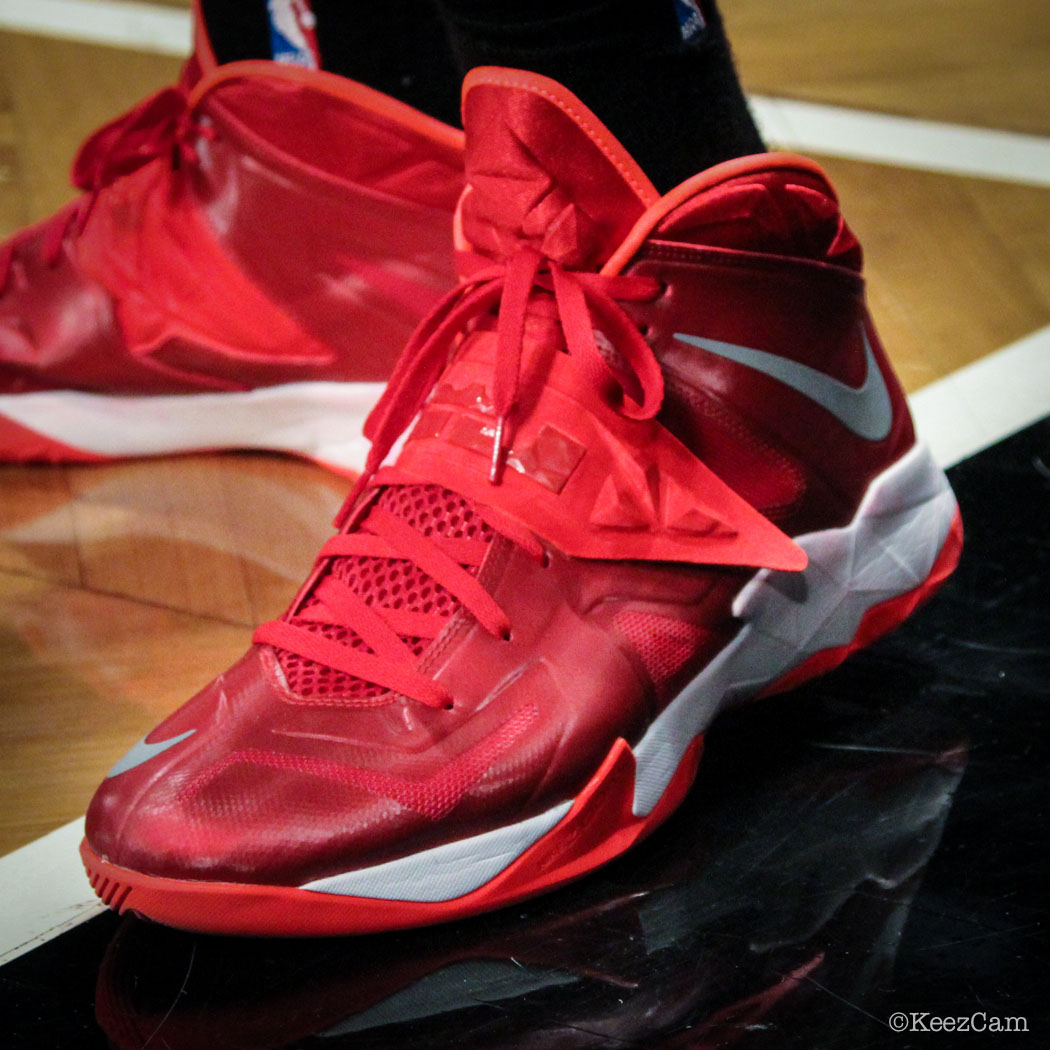 Sole Watch // Up Close At Barclays for Nets vs Bucks - John Henson wearing Nike Zoom Soldier 7