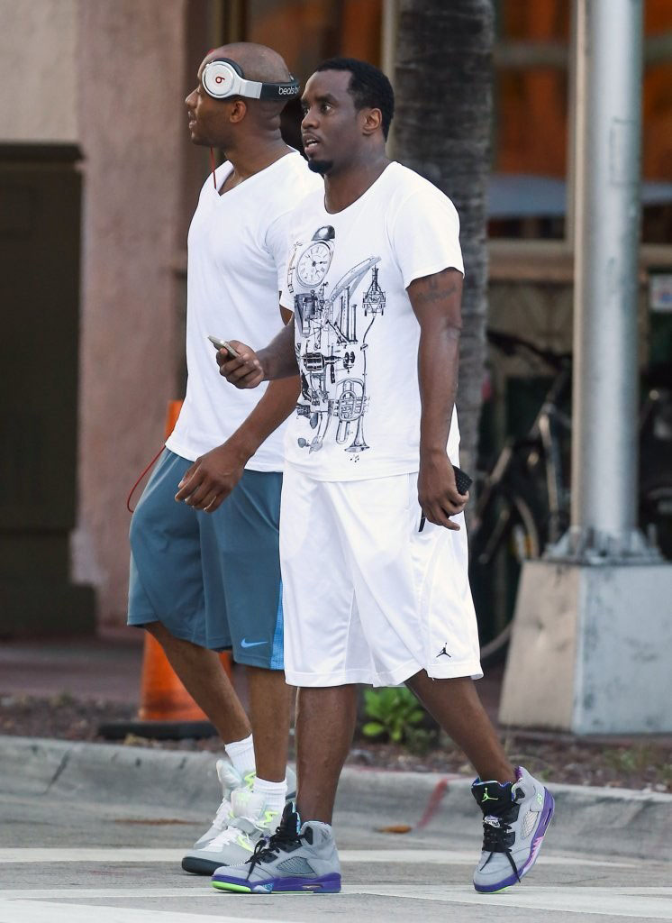 Diddy wearing Air Jordan 5 V Retro Fresh Prince