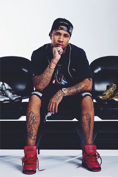 Tyga wearing LA Gear Lights Red