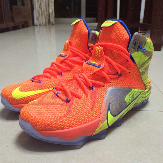 Nike LeBron XII 12 Orange/Silver-Yellow (1)