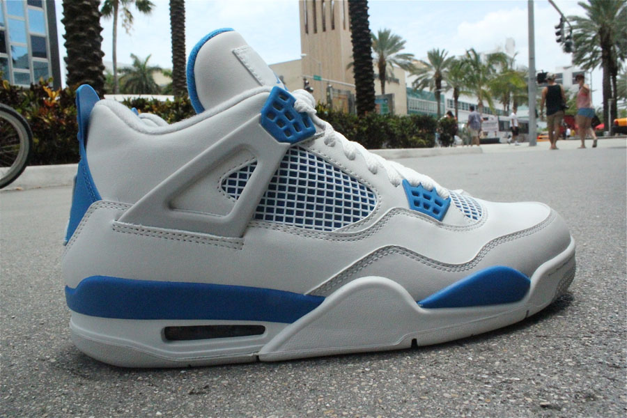 military blue 4s on feet