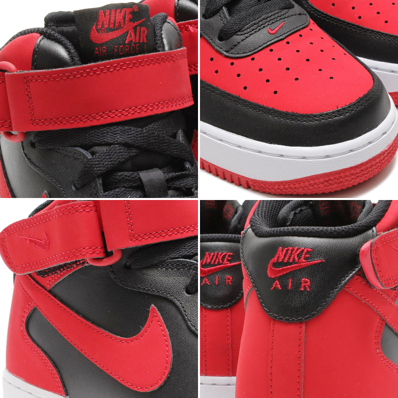 nike air force 1 mid black red