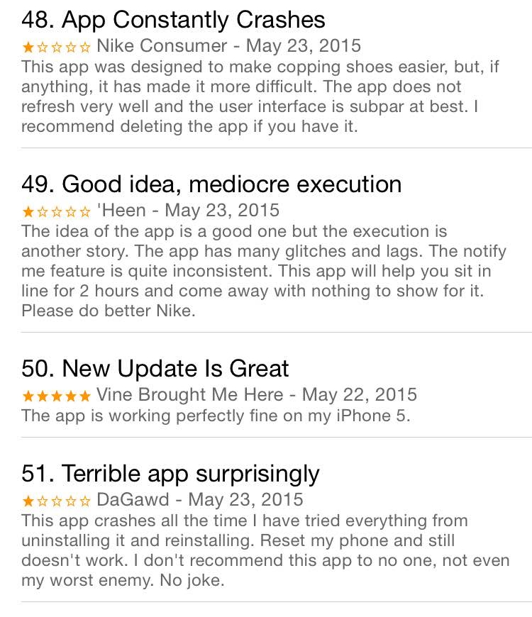 snkrs reviews