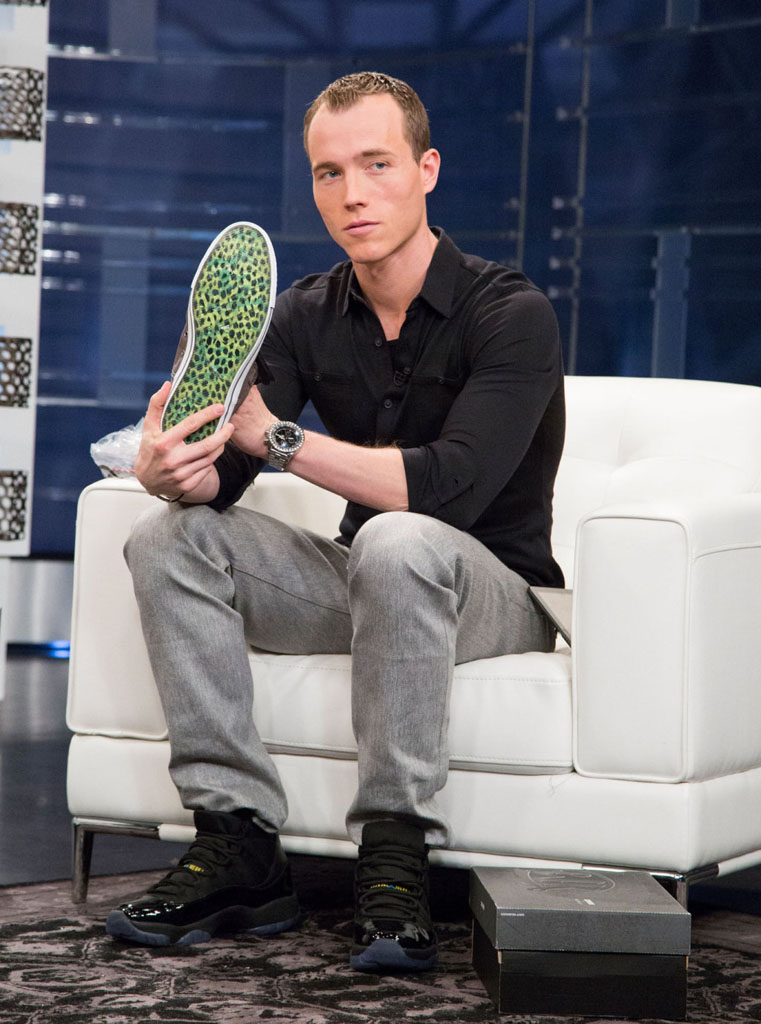 DJ Skee wearing Air Jordan 11 XI Gamma Blue