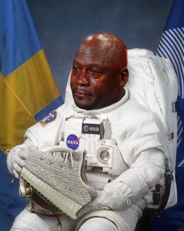 Best Michael Jordan Crying Sneaker Memes: Moonrock Yeezys