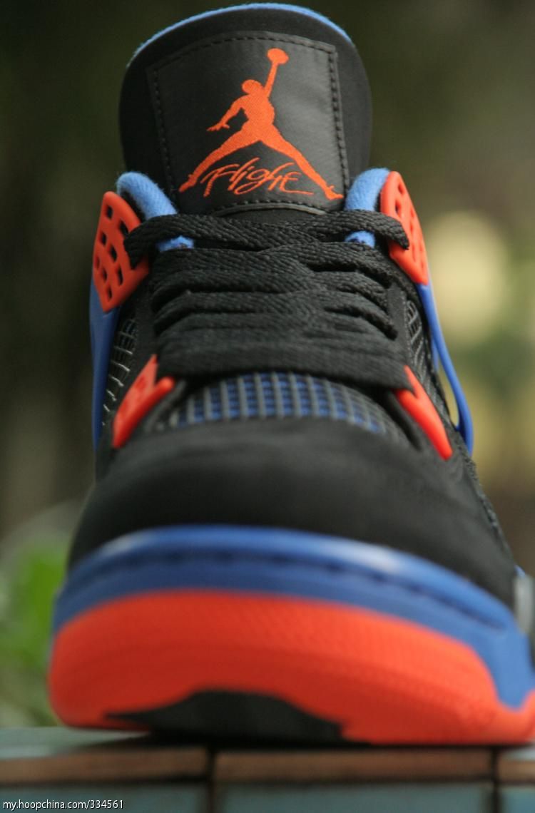 Air Jordan 4 IV Cavs Knicks Shoes Black Orange Blaze Old Royal 308497-027 (36)