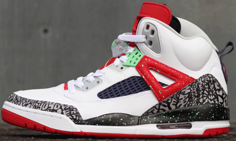 green red and white jordans