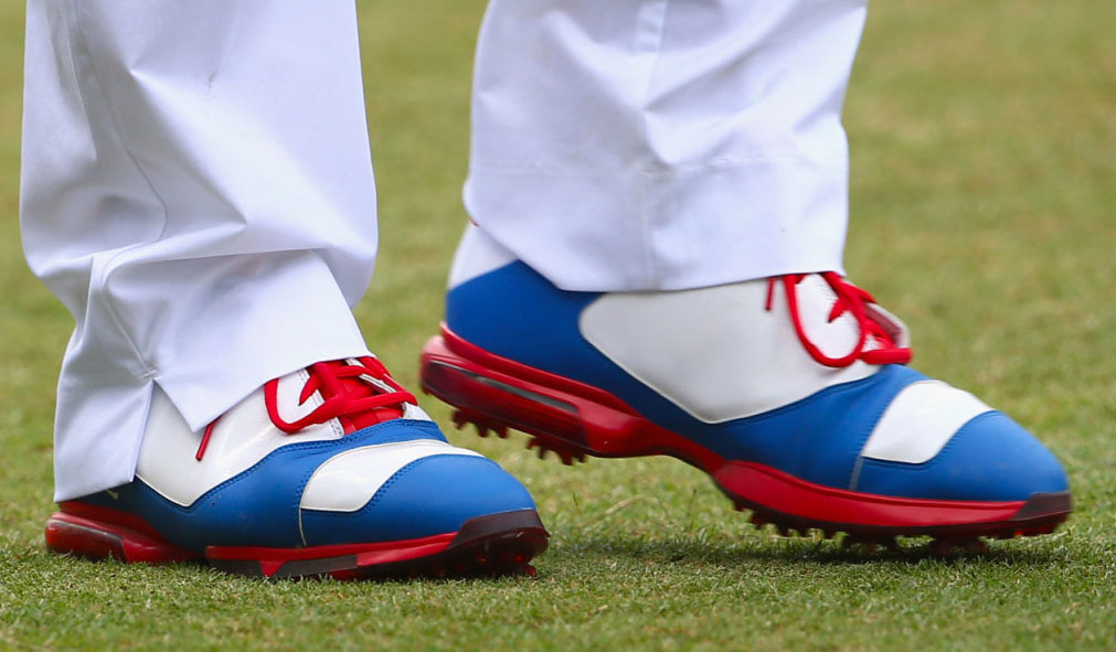 Keegan Bradley Wears Custom Jordan Golf Shoes at US Open Complex