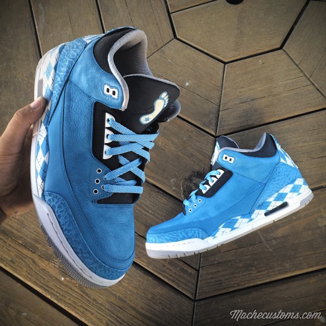 jordan 3 powder blue on feet