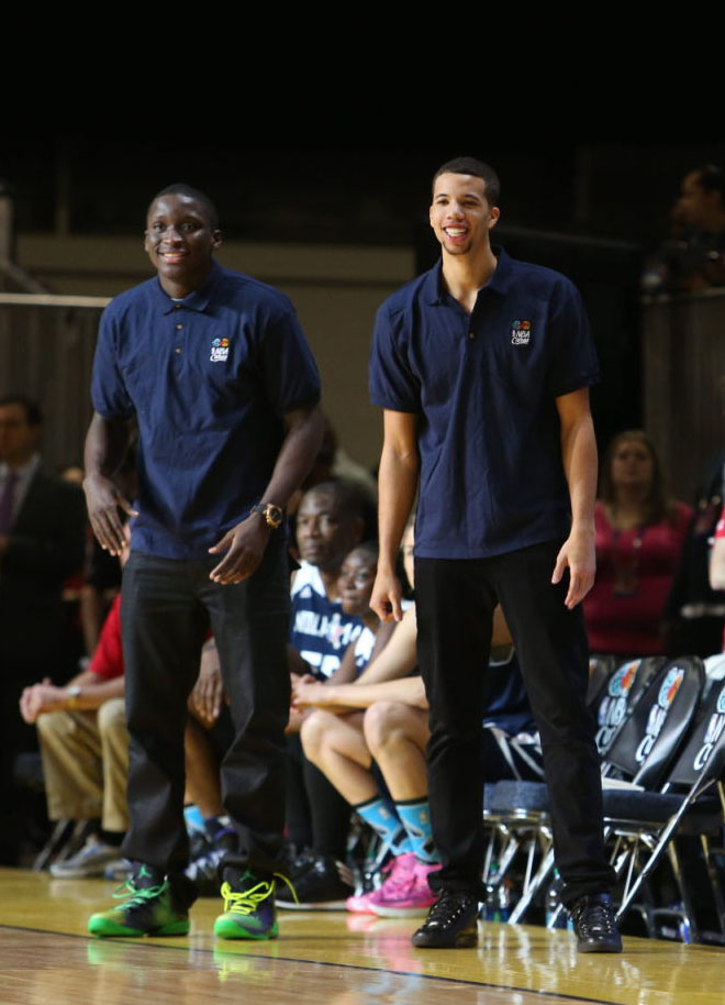 Victor Oladipo wearing Air Jordan XX8 SE; Michael Carter-Williams wearing Balenciaga Arena