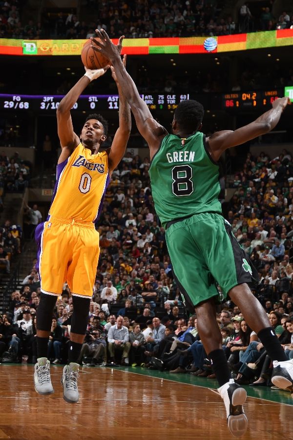 Nick Young wearing Air Jordan V 5 Green Bean