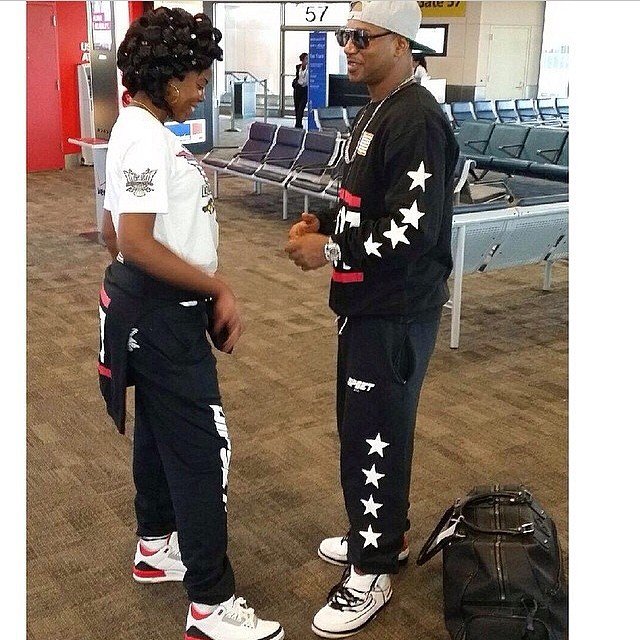 Cam'ron wearing Air Jordan II 2; JuJu wearing Air Jordan III 3 Fire Red