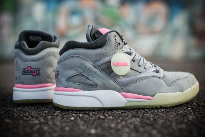 Solebox Berlin x Reebok Pump Omni Lite Grey and Pink Glow heel