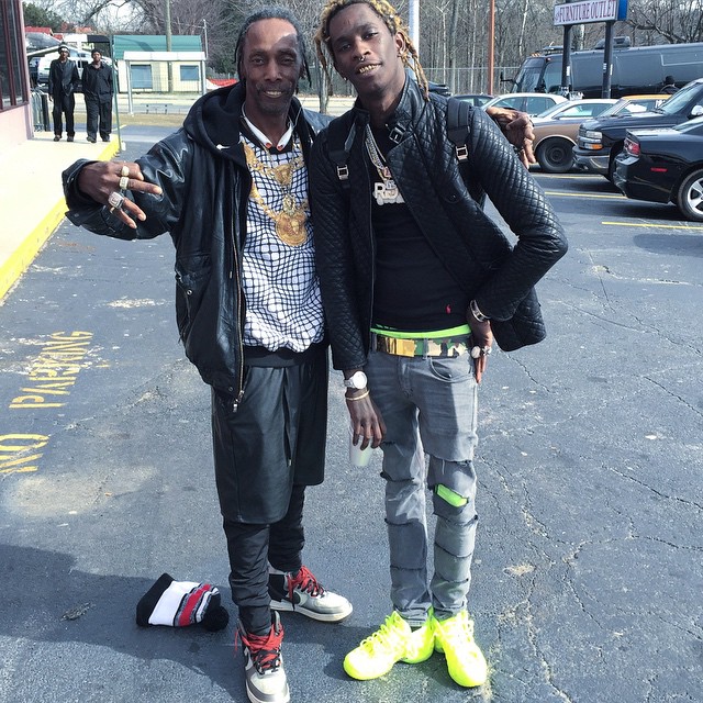 Young Thug wearing Nike Air Foamposite Pro Volt