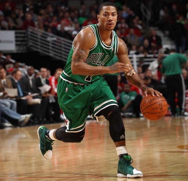 Derrick Rose wears the adidas adiZero Rose 1.5 - "St. Patrick's Day"