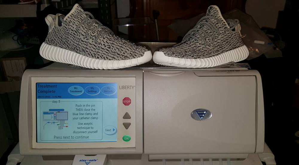 His adidas Yeezy Boosts for a Kidney 