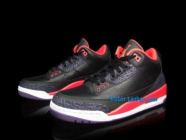 Air Jordan III 3 Black Crimson Purple 136064-005 (6)