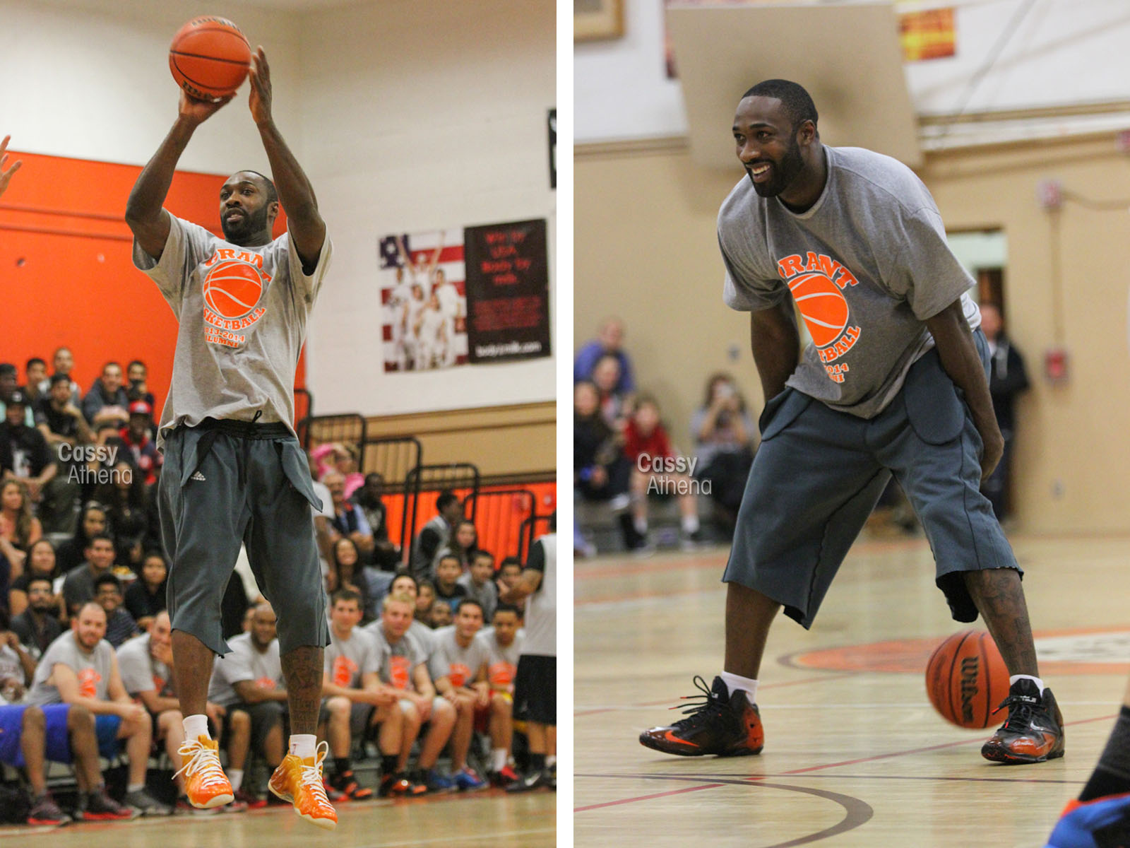 Gilbert Arenas wearing Custom Nike Foamposite and LeBron 11 for Grant High