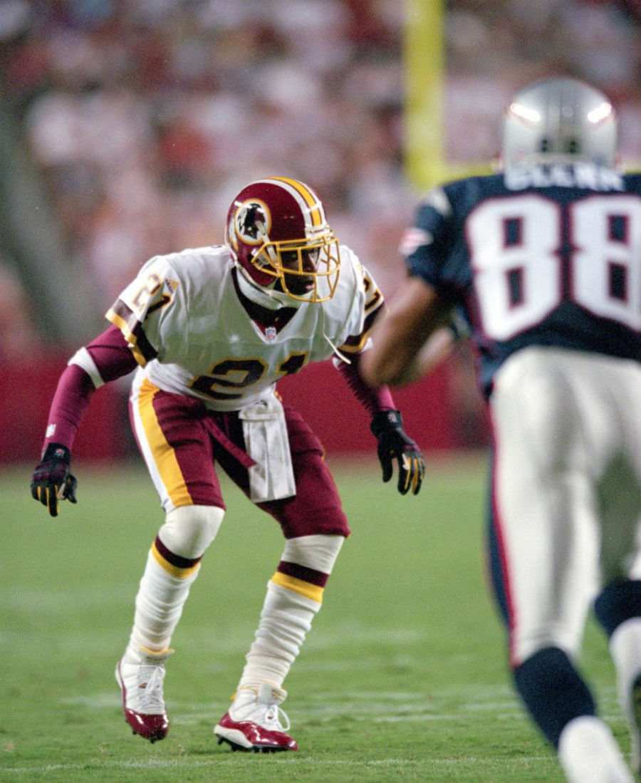 Deion Sanders wearing Air Jordan XI 11 Redskins PE (4) .