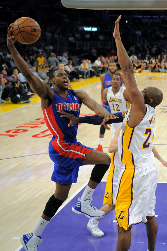 Brandon Knight wearing adidas adizero Shadow White Blue