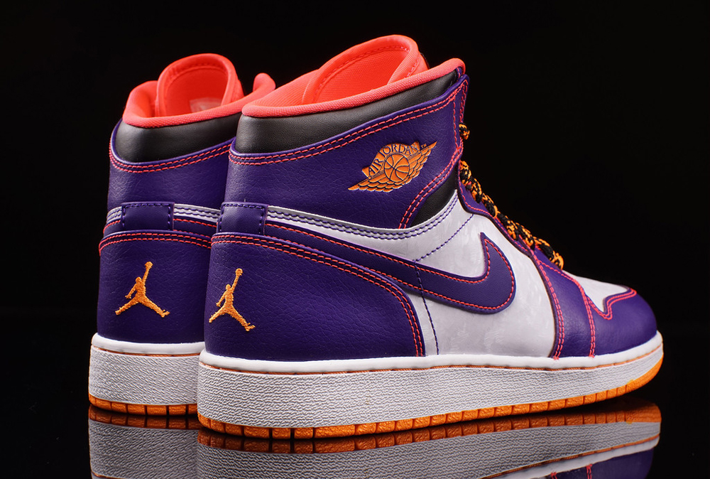 purple orange and white jordans