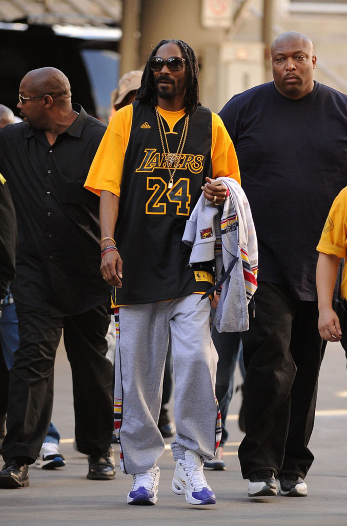 Snoop Dogg wearing Packer Shoes x Reebok Question Kobe