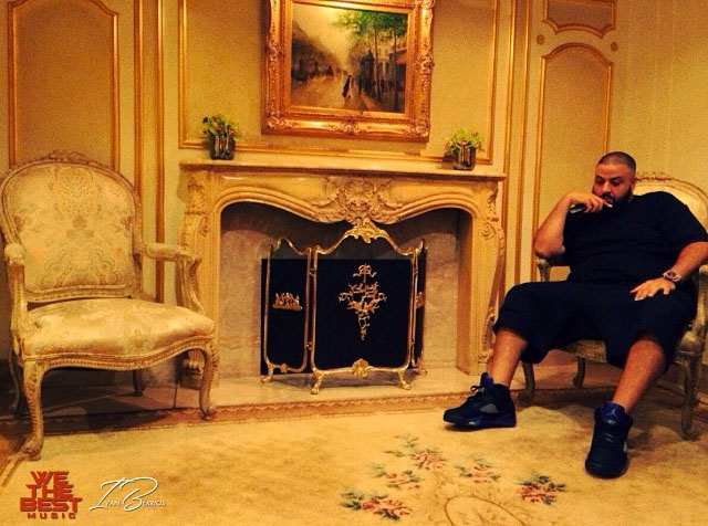 DJ Khaled wearing Air Jordan V 5 Black Grape