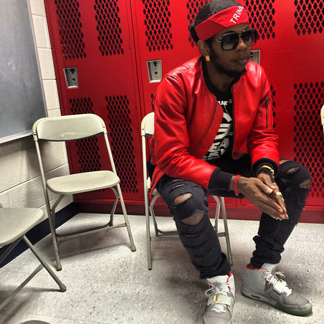 Trinidad James wearing Nike Air Yeezy 2 Platinum