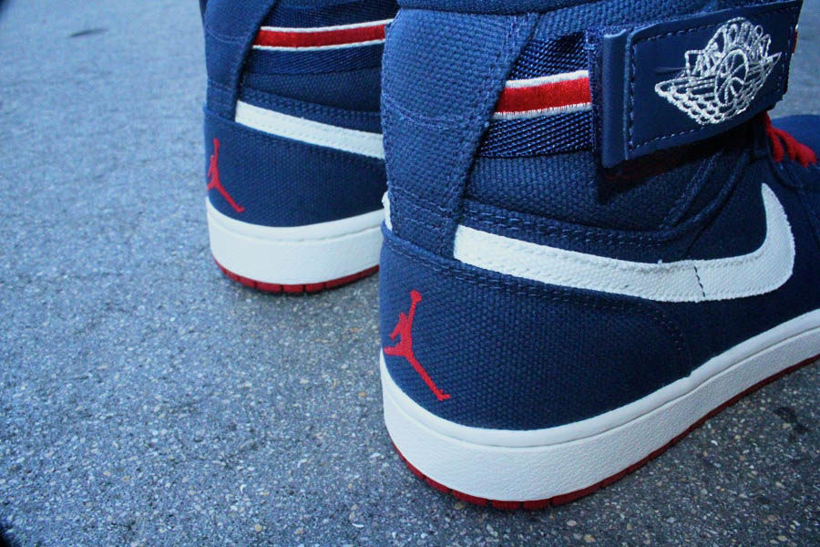 Air Jordan 1 Hi Strap Premium Midnight Navy Red Sail 342132-461 (2)