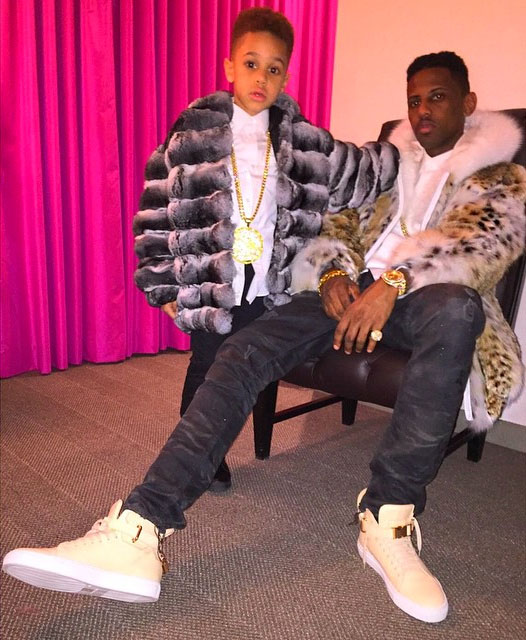 Fabolous wearing Ronnie Fieg x Buscemi 100mm Veg Tan