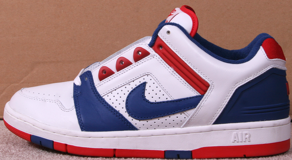 nike sb air force 2 low white blue red