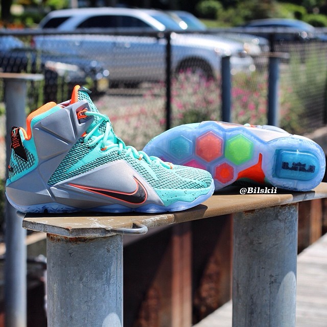 Nike LeBron XII 12 Teal/Grey-Orange Sample (4)