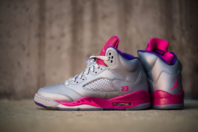 Jordan 5 shop grey and pink