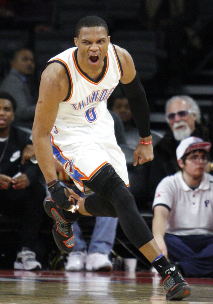 Russell Westbrook wearing Air Jordan XX9 Black Elephant / Orange PE (2)