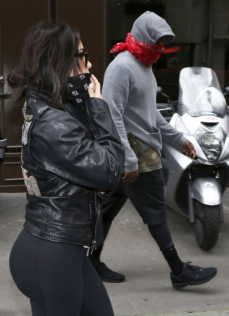 Kanye West Wears adidas ZX Flux Blackout in Paris Complex