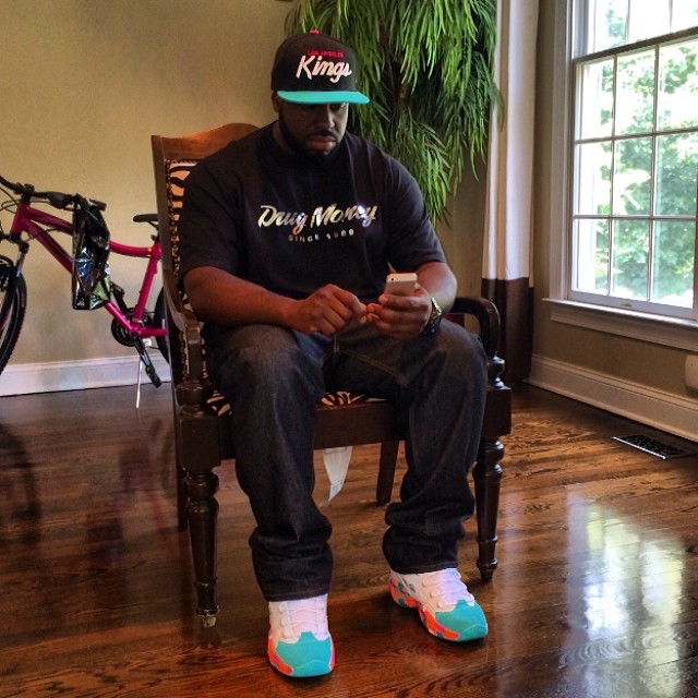 DJ Funk Flex wearing Reebok Question White Noise