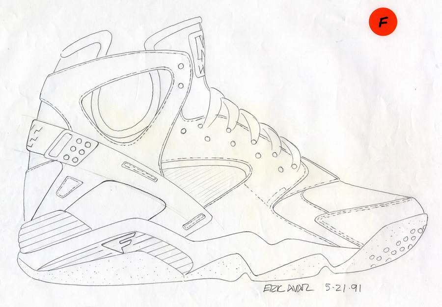 nike huarache drawing