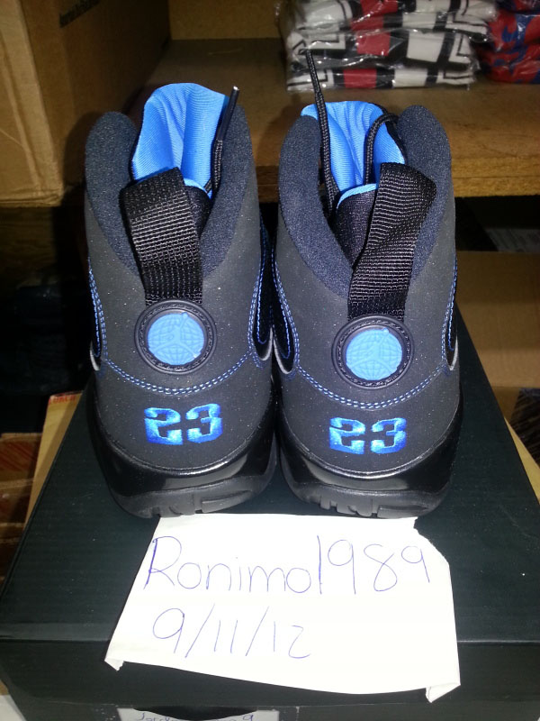 Air Jordan Retro IX 9 Black/Photo Blue - Black Sole Error (4)