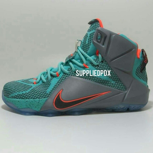 Nike LeBron XII 12 Teal/Grey-Orange Sample (6)