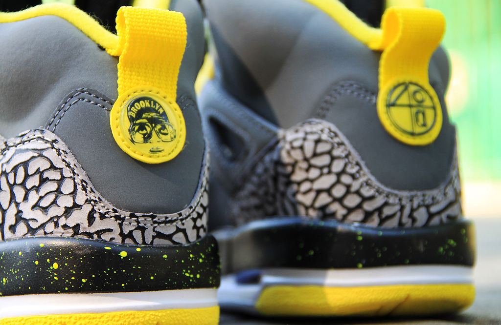 black gray yellow jordans