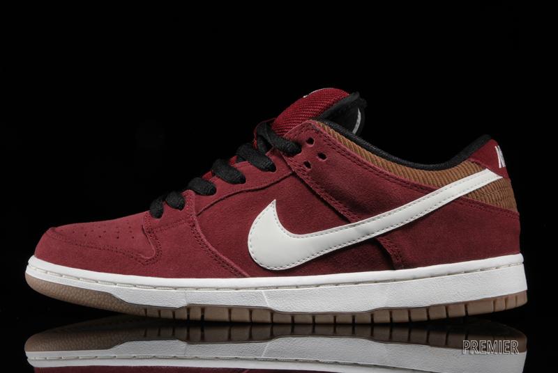 brown and red nikes