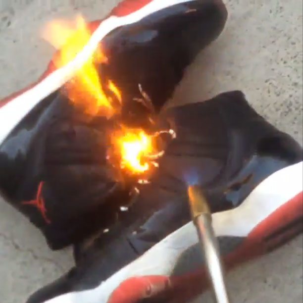 Gilbert Arenas Burns Air Jordan XI 11 Bred