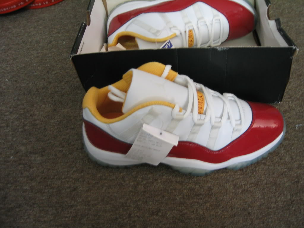 red and yellow jordan 11