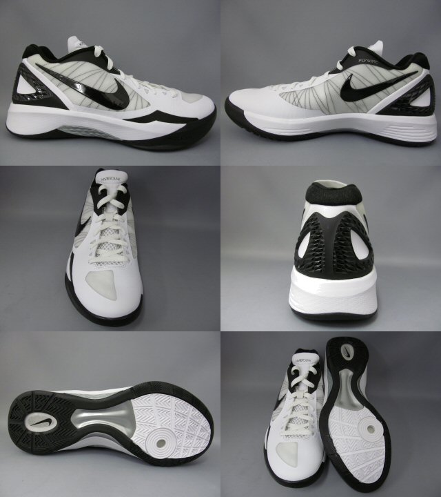 Nike Zoom Hyperdunk 2011 Low White Metallic Silver Black 487638-102 B