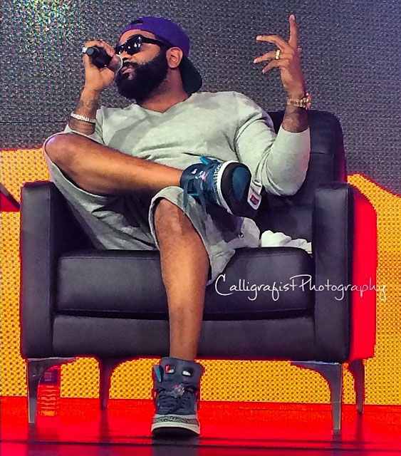 Jim Jones wearing Jordan Spizike Space Blue