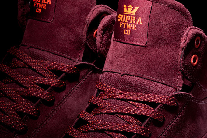 Supra Society Mid Burgundy Suede Orange (4)