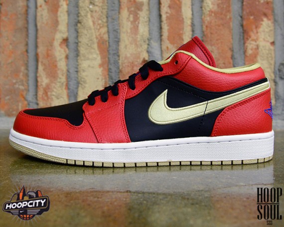 jordan 1 retro low black gym red